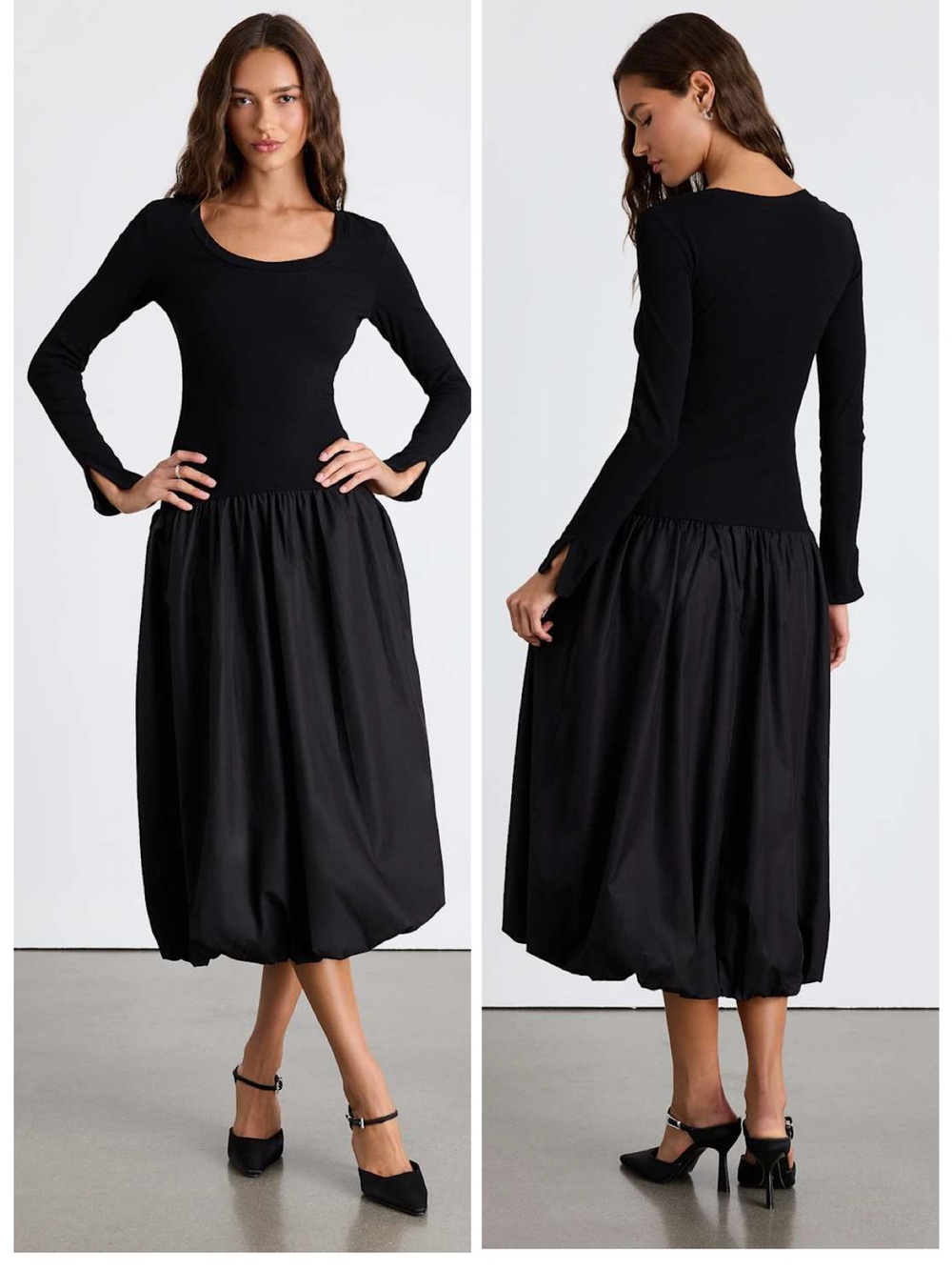 Lulus Sophisticated Chic Black Mixed Media Midi Dress Size Small NWT Cocktail